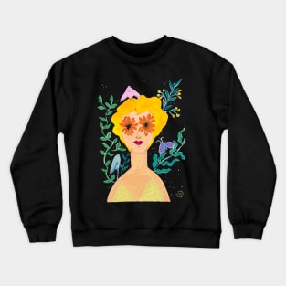 She has flowers in her eyes Crewneck Sweatshirt